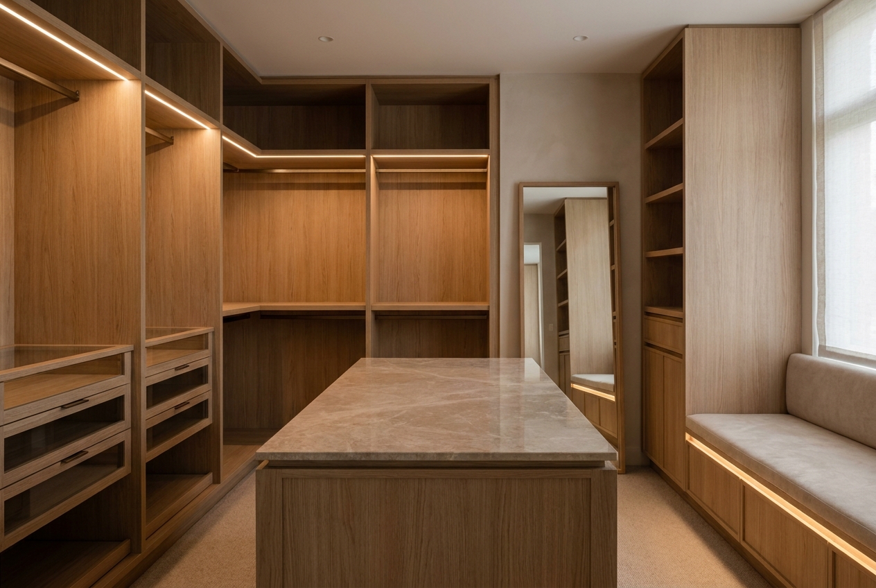 Walk-in wardrobe render