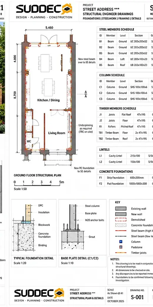 Suddeco structural drawing sheet