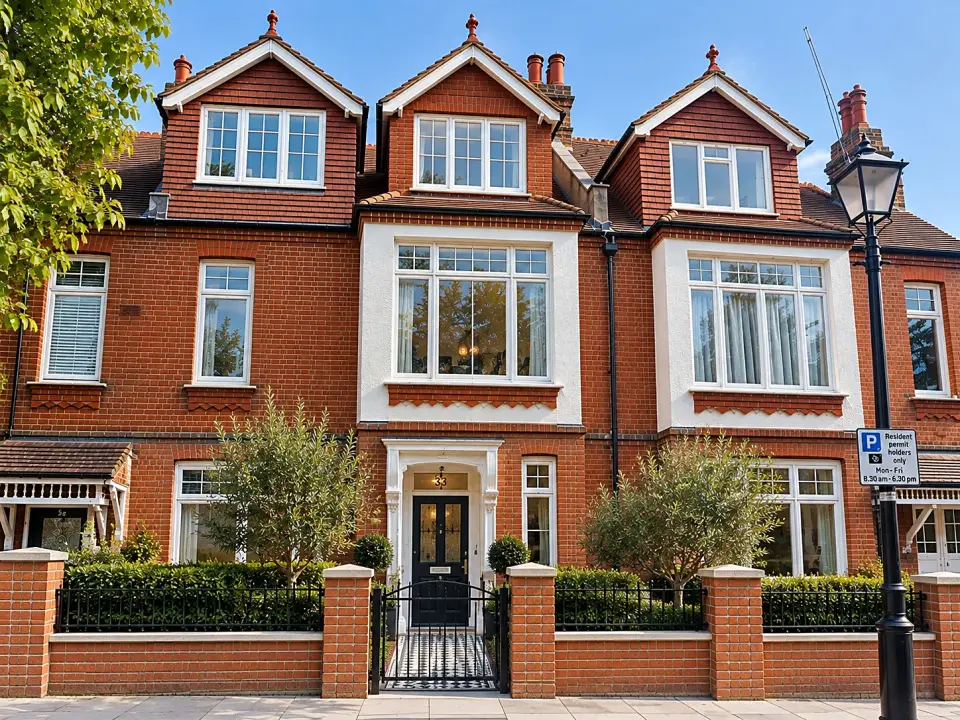 London period house frontage, where an outdoor air conditioning unit would be visible from the street